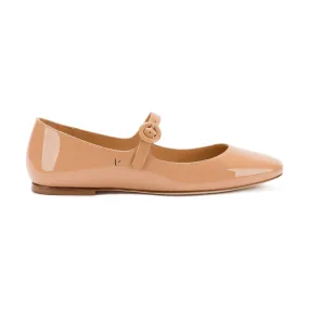 Blair Ballet Flat In Tan Patent Leather