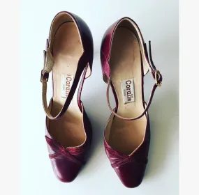 Burgundy Ankel Strap Pumps