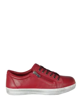 Cabello Unity Red Leather Sneaker