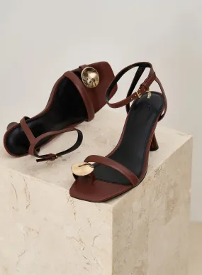 Rust PU Heeled Sandal- Vanna